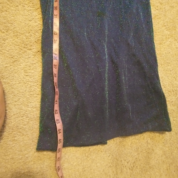 Vintage Nadine Iridescent Green Sleeveless Evening Dress With Cut-Out Back - Picture 9 of 10